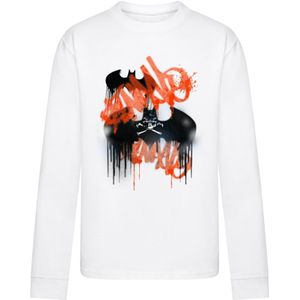 ABSOLUTE CULT Shirt 'Batman - Graffiti Bats'  rood / zwart / wit