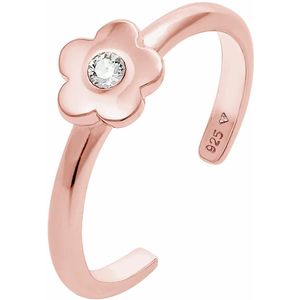 Elli - Ring - Bloem - Verstelbaar - 925 Sterling Zilver - Met Kristal