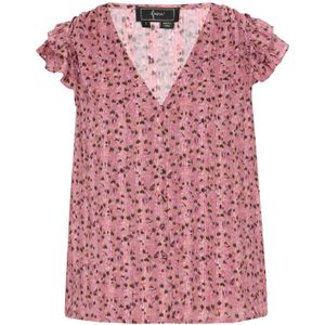 faina Blouse 'Fashion Look'  mauve / lavendel / watermeloen rood / zwart