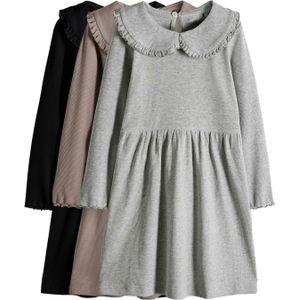 The Set Jurk  donkerbeige / lichtgrijs / zwart