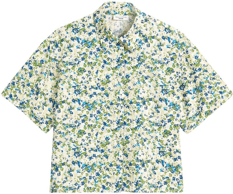 Marc O'Polo - DENIM - Blouse - Blauw - Kwartmouw - Losse Pasvorm