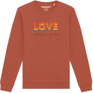 Watapparel Sweatshirt ' Love always wins '  lichtbruin / gemengde kleuren