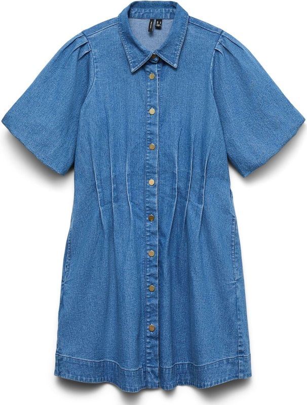 Vmcassidy - Korte Jurk - Mini-lengte - Tight Fit - Overhemdkraag - Korte Mouwen