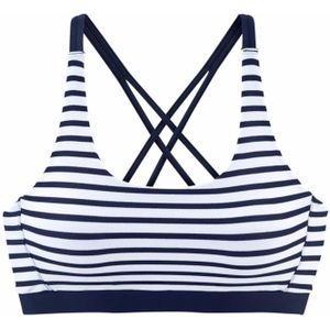 Look - Bralette Bikini - Gestreept - Wit Marine - Polyamide Xtra Life Lycra