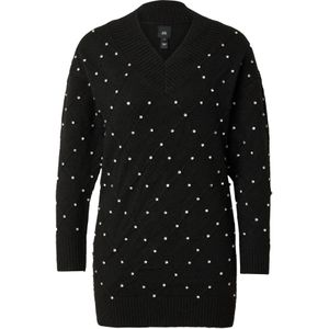 River Island Gebreide jurk  zwart / transparant