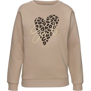 Lascana - Sweatshirt - Zand - Met Hart-Leeuwprint - Loungewear