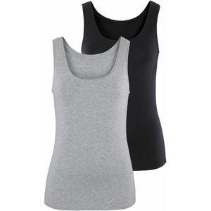 Grijs mêlee/Zwart - Tanktop - 95% Bovenmateriaal