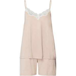 Hanro Korte pyjama ' Natural Elegance '  lichtbruin