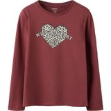 NAME IT Shirt 'NKFVIX'  taupe / wijnrood / zwart / wit