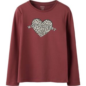 NAME IT Shirt 'NKFVIX'  taupe / wijnrood / zwart / wit