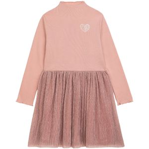 Danamade - Jurk - Rosé - Jersey - Knielengte - Lange Mouw