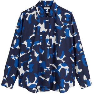 Marc O'Polo - Blouse - Blauw - Klassieke Blouse - Lange Mouw