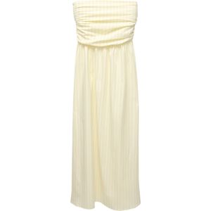 Pull&Bear Zomerjurk  curry / pasteelgeel / wit