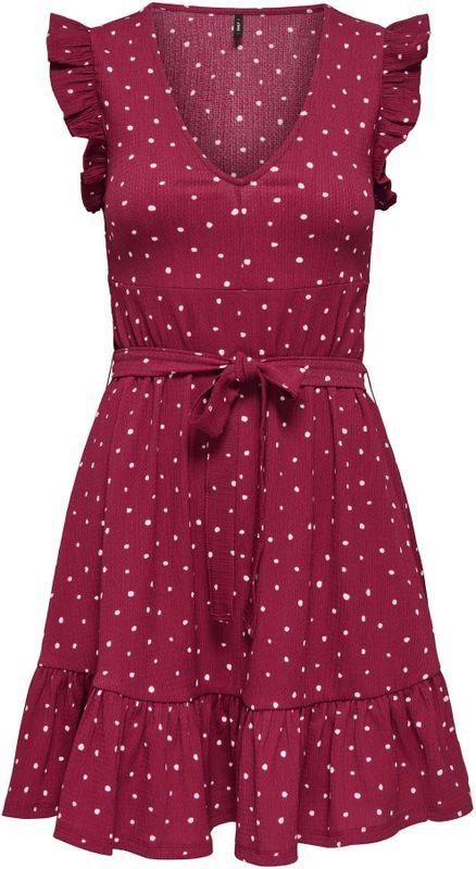 Onlhillary - Midi-jurk - V-Hals - Korte Mouwen - Regular Fit