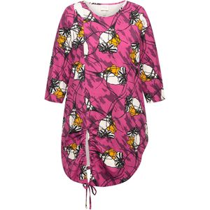 Ulla Popken Shirt  oranje / fuchsia / zwart / wit