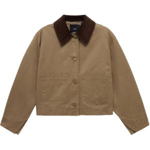 MANGO Tussenjas 'Garden'  brokaat / donkerbruin