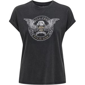 ONLY T-shirt ONLLUCY met Printopdruk Grijs
