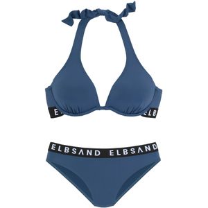 Elbsand - Beugelbikini - Rookblauw - Met Merkopschriften in Contrastkleur