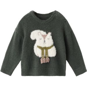 MANGO KIDS Trui  donkerbeige / olijfgroen / donkergroen / wit