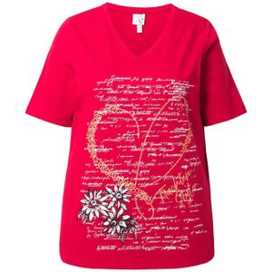 Ulla Popken Shirt  goudgeel / rood / wit