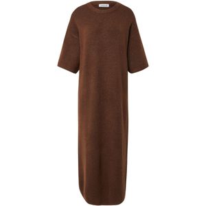EDITED Gebreide jurk 'Kenzie Wool'  bruin