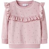 Velours Sweatshirt - Glitterprint - Lange Mouwen - Regular Fit