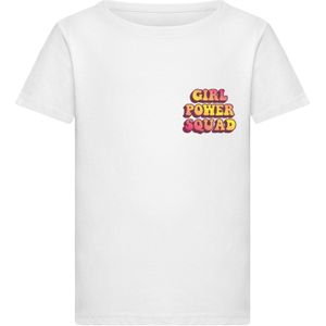 Merchcode Shirt 'Girl Power Squad'  donkergeel / lila / pink / wit