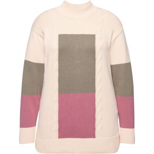 Ulla Popken Trui  mokka / pink