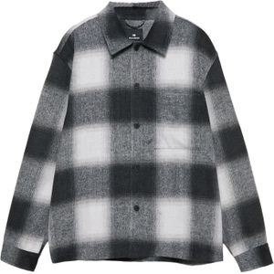 Pull&Bear Tussenjas  grijs / zwart / wit