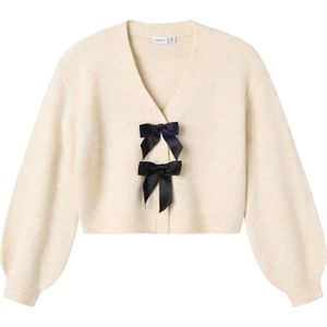 NAME IT Gebreid vest  zwart / wolwit