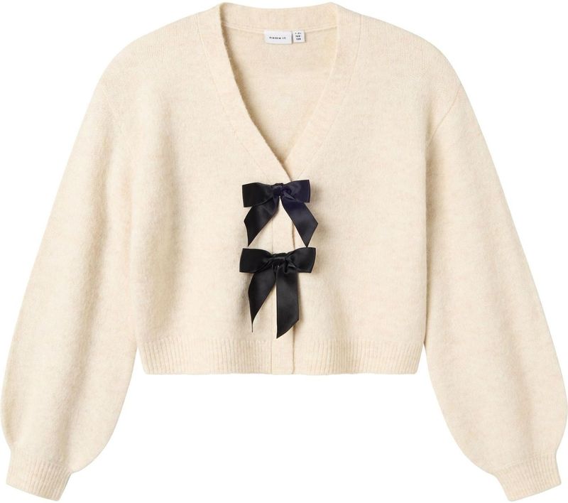 NAME IT Gebreid vest  zwart / wolwit