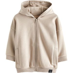 Next - Sweatvest - Beige - Capuchon - Normale Pasvorm