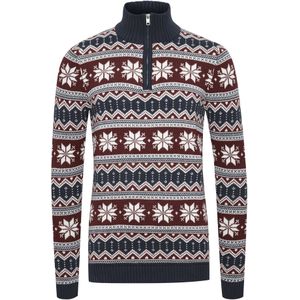 !Solid Trui 'Winoldo'  donkerblauw / rood / wit