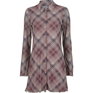 Noisy may Blousejurk 'NMGracie'  donkerblauw / greige / pitaja roze / wit