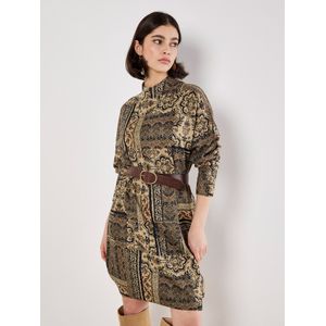 Apricot Jurk  lichtbeige / bruin / zwart