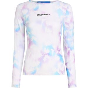 Karl Lagerfeld - A3W17049 - T-shirt - Wit - Lange Mouwen - Bloemenprint