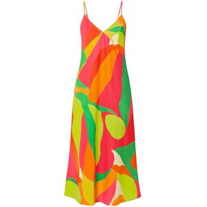 For You Moda Jurk  groen / oranje / rood