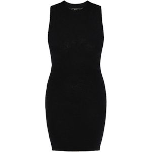 Faina - Gebreide Jurk - Zwart - Aansluitende Pasvorm - Mouwloos