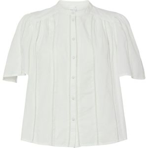 YAS - GUNIA - Blouse - Wit - Katoen - Regular Fit - Maokraag