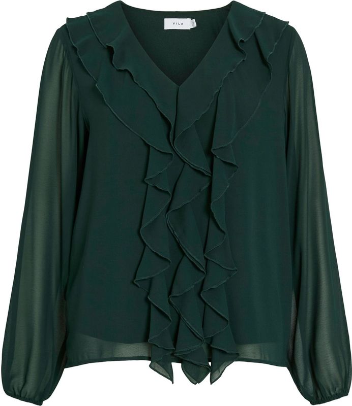 Vila - Ane - Blouse - V-hals - Lange Mouwen - Regular Fit