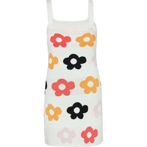 swirly Jurk  gemengde kleuren / wit