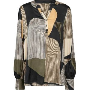 Soyaconcept Shirt 'Nadika 1'  beige / donkergrijs / olijfgroen / zwart