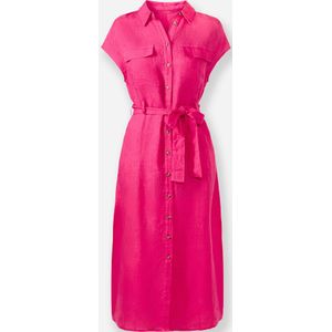heine - Jurk - Pink - Met Overhemdkraag - Kuitlengte - Korte Mouwen
