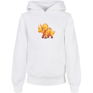 F4NT4STIC Sweatshirt 'Süßer Triceratops Dinosaurier'  geel / donkerlila / oranje / wit
