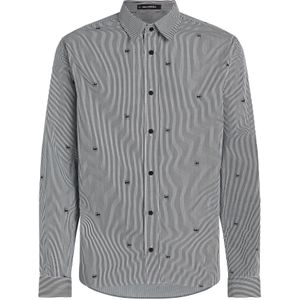 Karl Lagerfeld Overhemd 'Ikon'  zwart / wit
