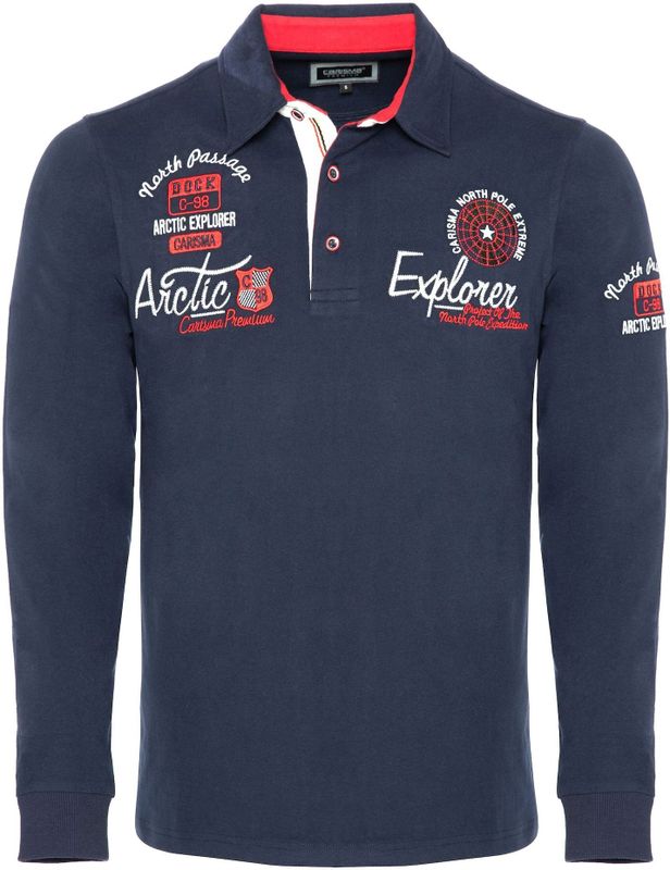 CARISMA Shirt  donkerblauw / kersrood / wit