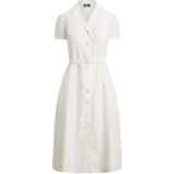 Linnen jurk met reverskraag