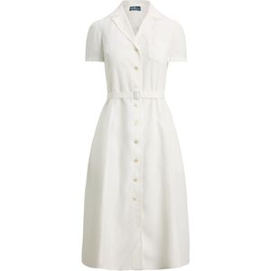 Linnen jurk met reverskraag