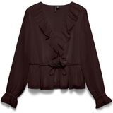 Vmdora - Blouse - V-Hals - Lange Mouwen - Regular Fit - Ruches