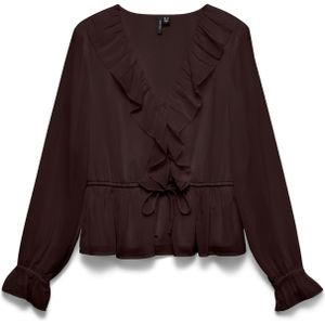 Vmdora - Blouse - V-Hals - Lange Mouwen - Regular Fit - Ruches
